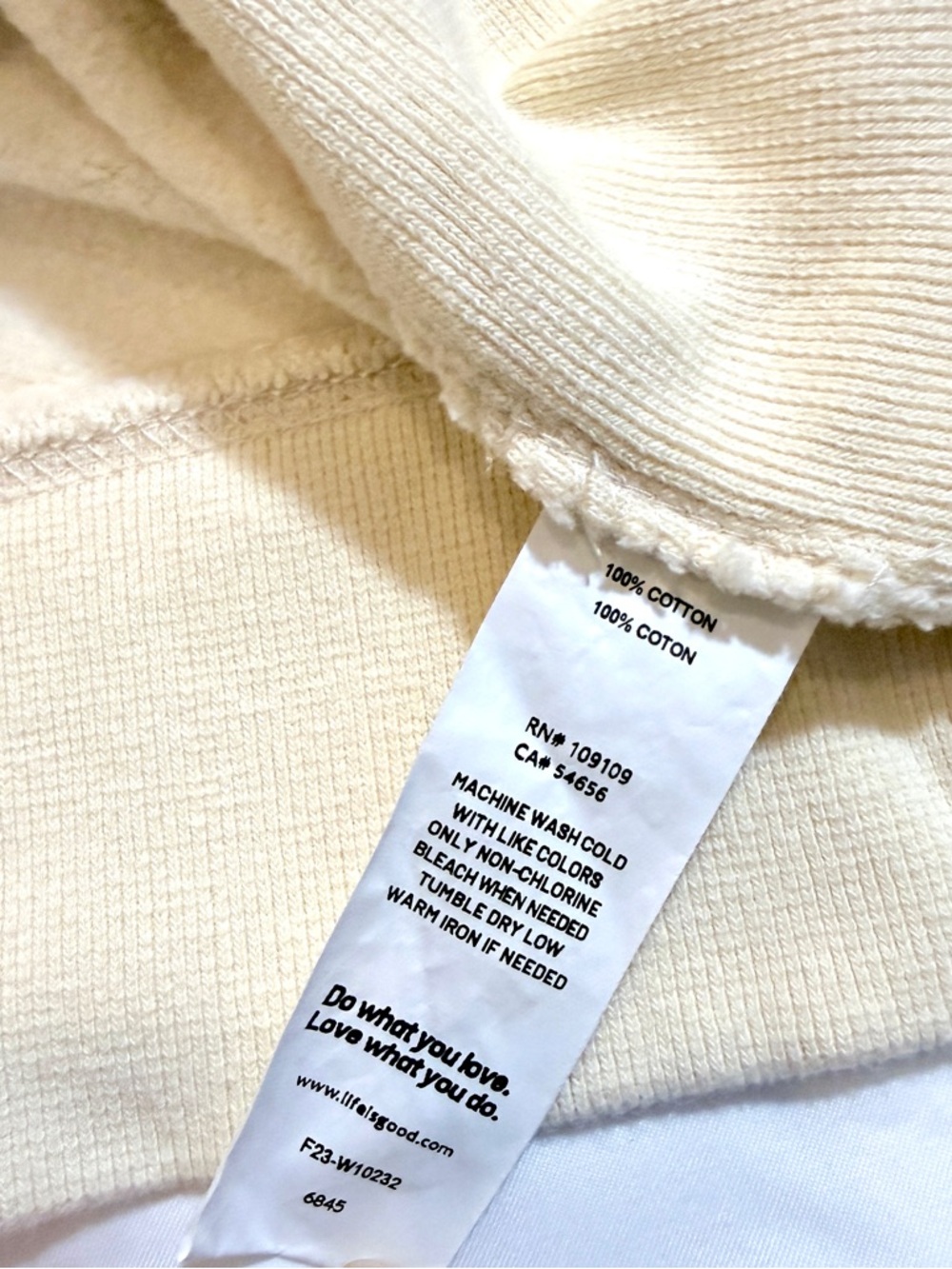 Life Is Good Cream Hoodie with Blue Graphic Women’s XS - Picture 13 of 13